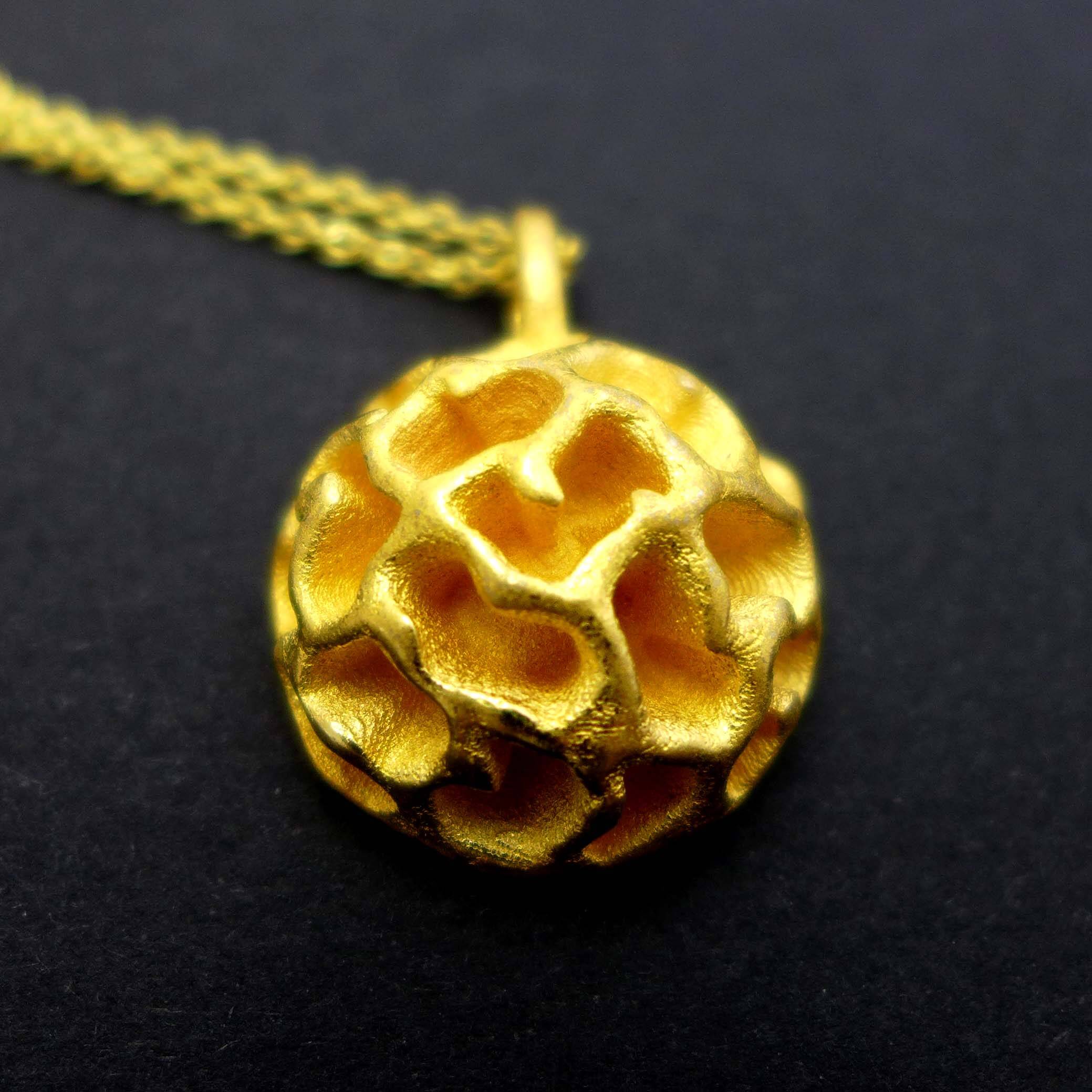 Dinocyst Acritarch pendant gold plated steel