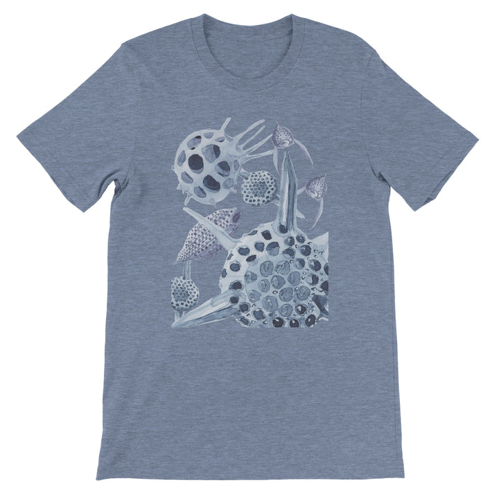 heather blue radiolaria crew-neck t-shirt