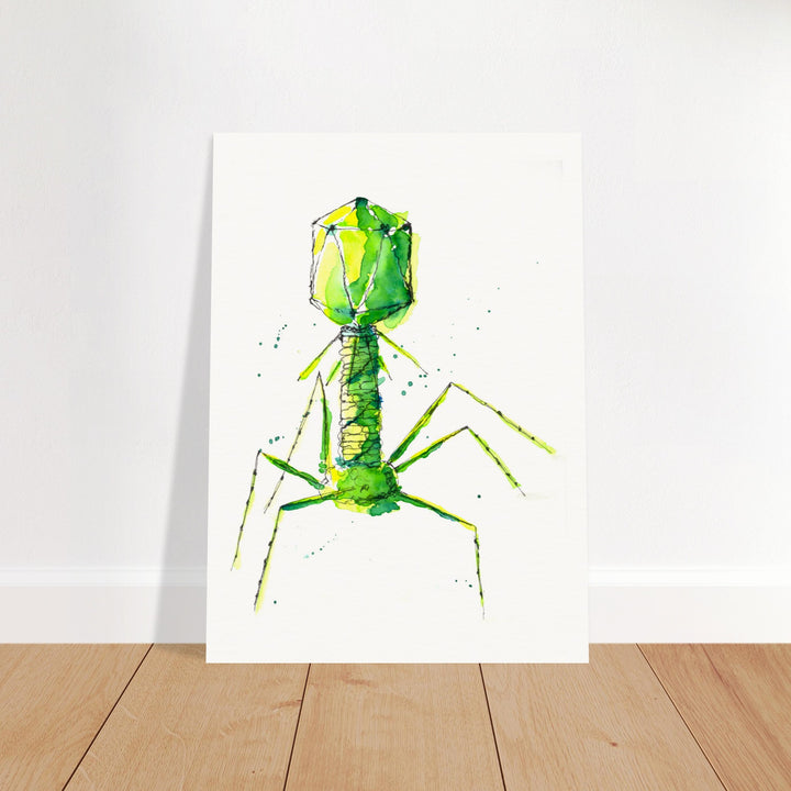 bacteriophage watercolor art print by ontogenie