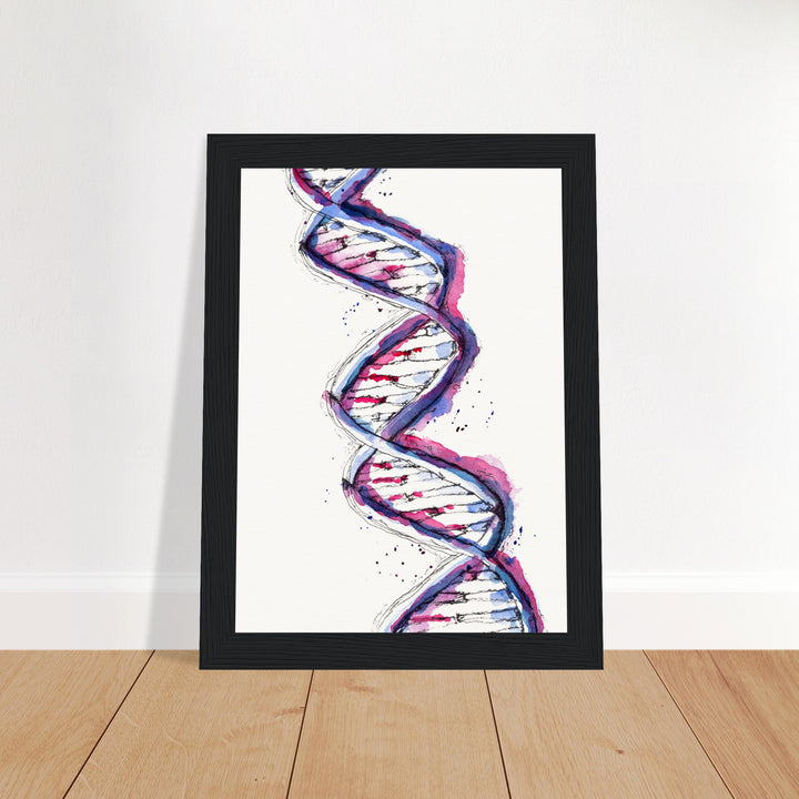 framed print of purple dna watercolor painting by ontogenie