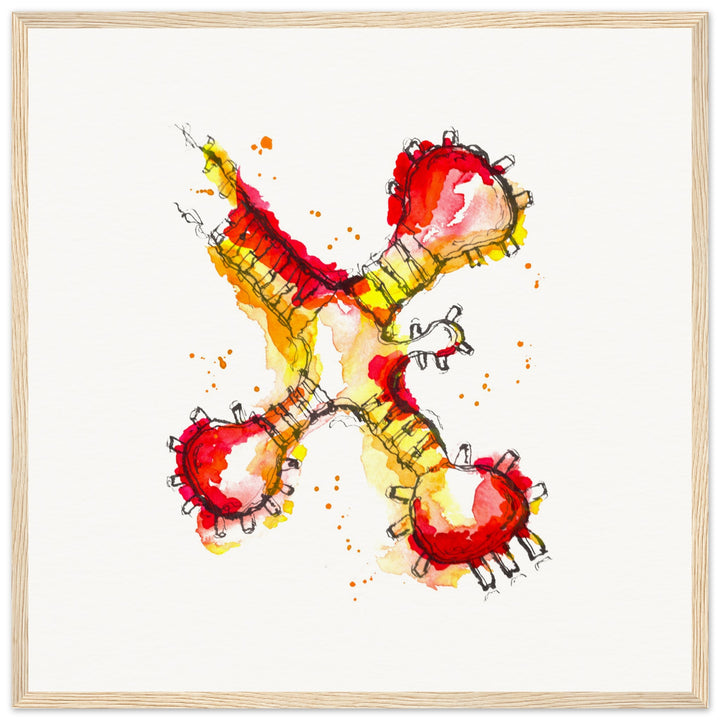 framed print of trna molecule watercolor painting by ontogenief831