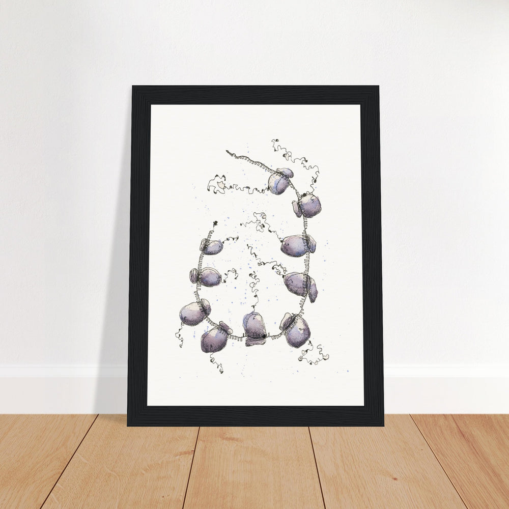 polyribosome abstract watercolor framed print by ontogenie, molecular biology art