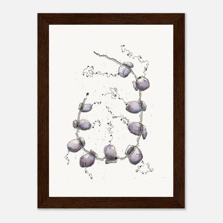 polyribosome abstract watercolor framed print by ontogenie, molecular biology art