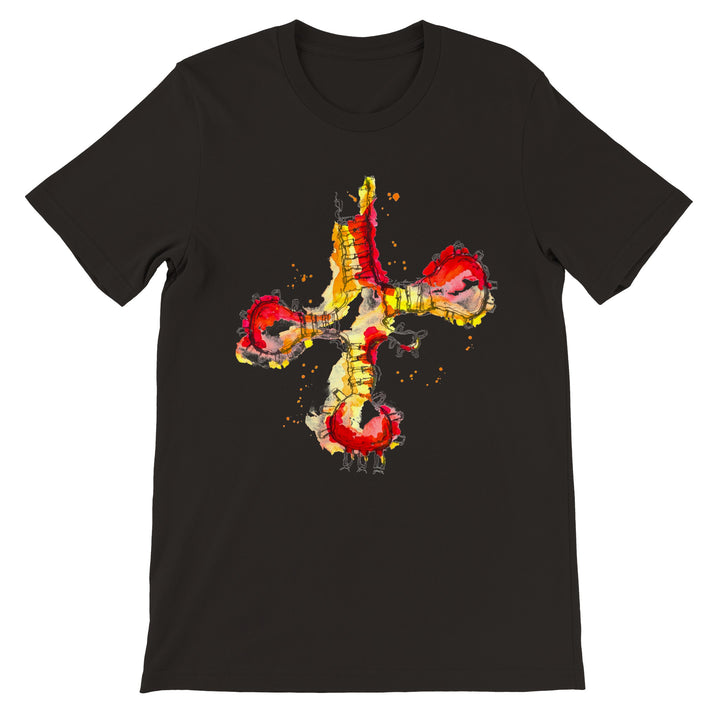 trna red/orange design on black tshirt by ontogenie