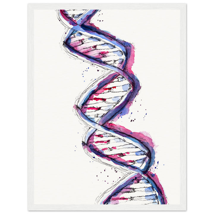 framed print of purple dna watercolor painting by ontogenie