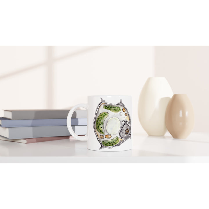 plant cell abstract watercolor coffee mug by ontogenie