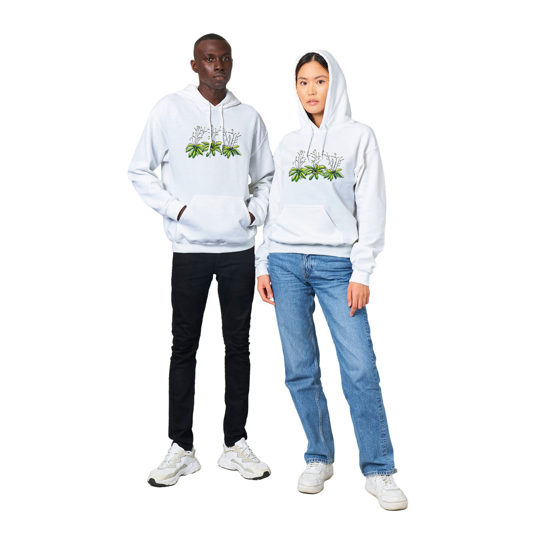arabidopsis thaliana watercolor design on white hoodie by ontogenie
