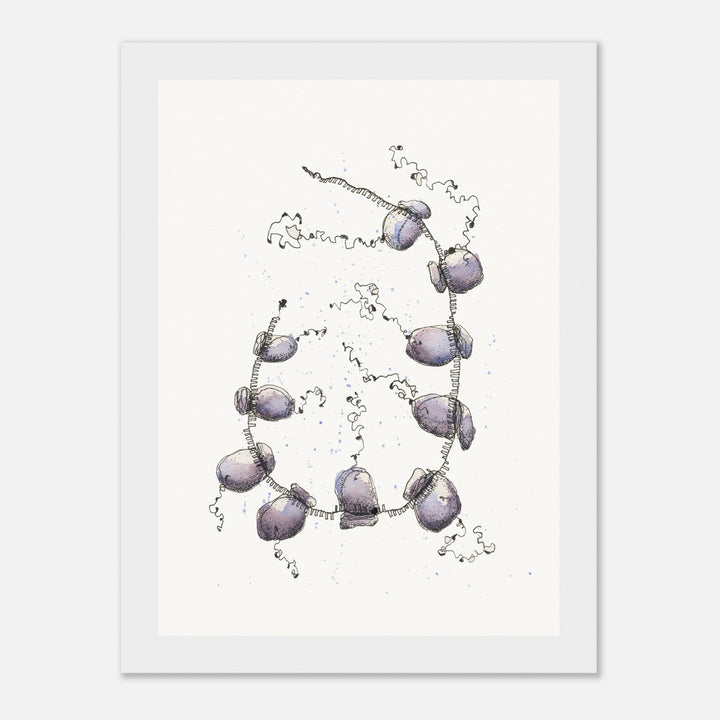 polyribosome abstract watercolor framed print by ontogenie, molecular biology art