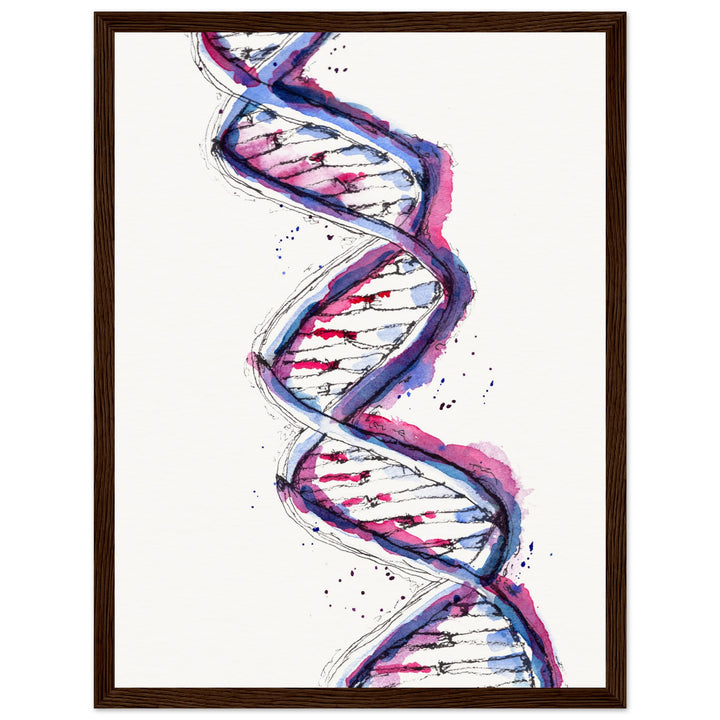 framed print of purple dna watercolor painting by ontogenie