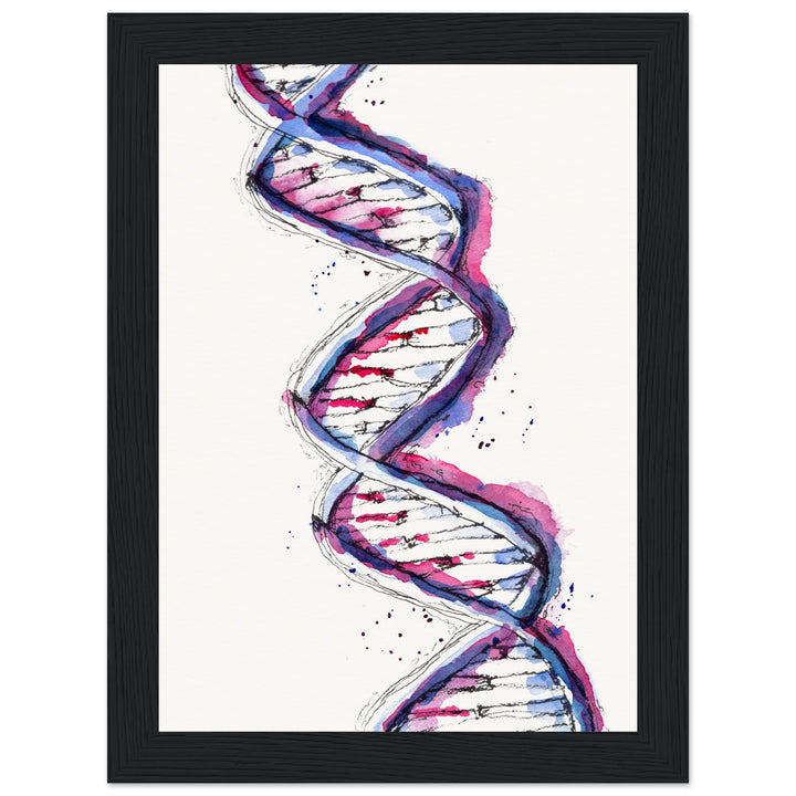 framed print of purple dna watercolor painting by ontogenie