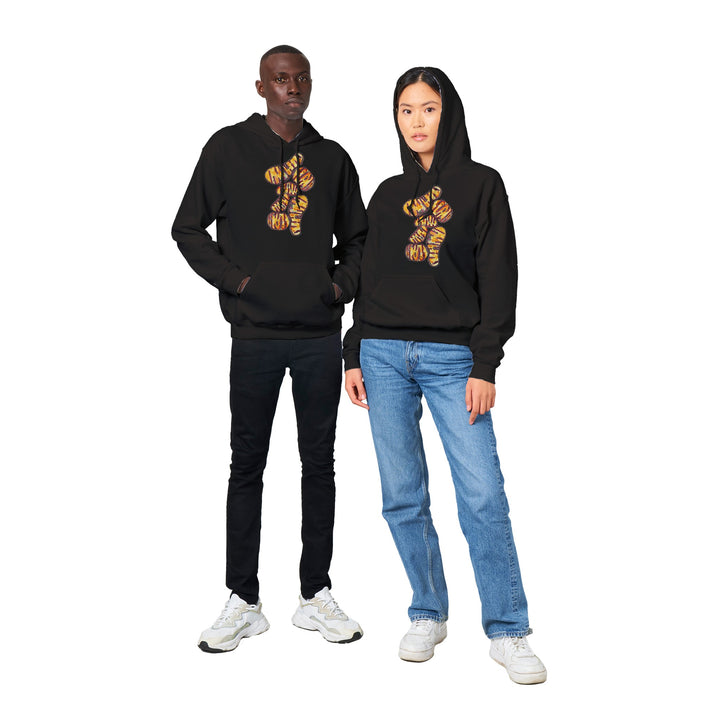 orange mitochondria watercolor design on black hoodie by ontogenie