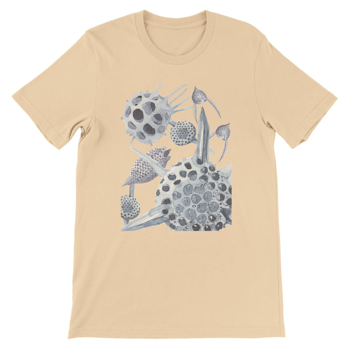 radiolaria t-shirt soft cream crew neck t-shirt by ontogenie