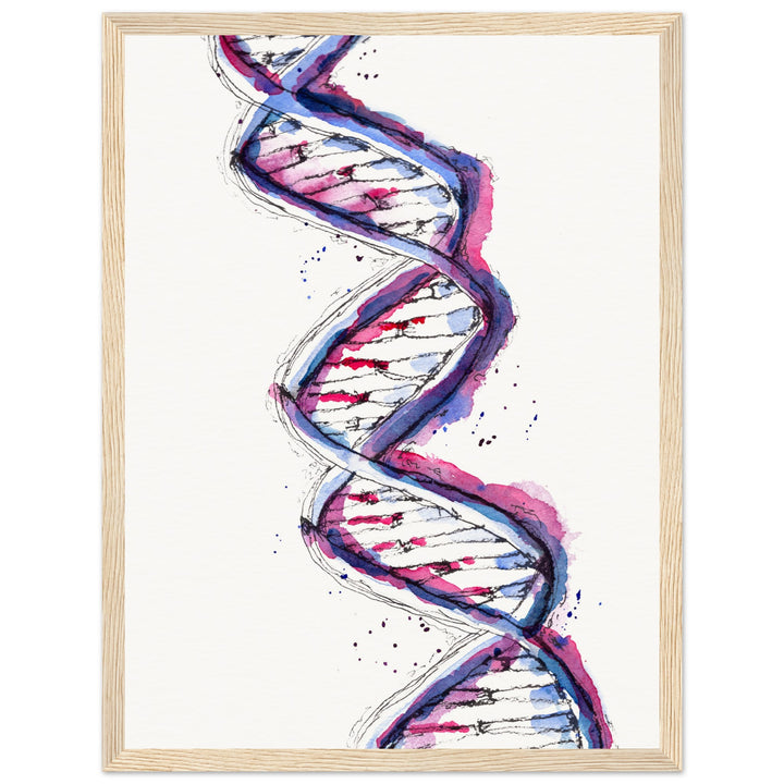 framed print of purple dna watercolor painting by ontogenie