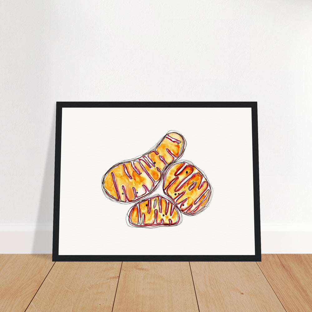framed print of abstract mitochondria painting by ontogenie