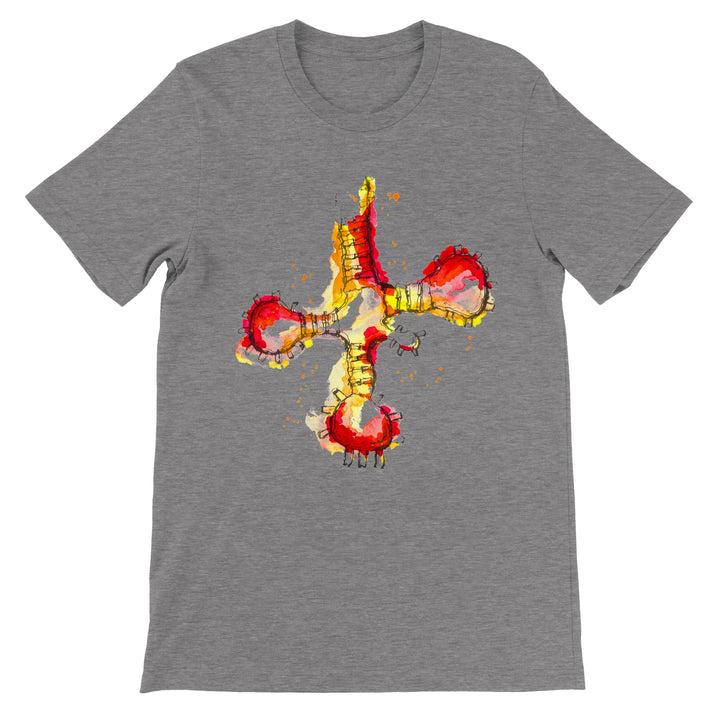 trna red/orange design on dark heather gray tshirt by ontogenie