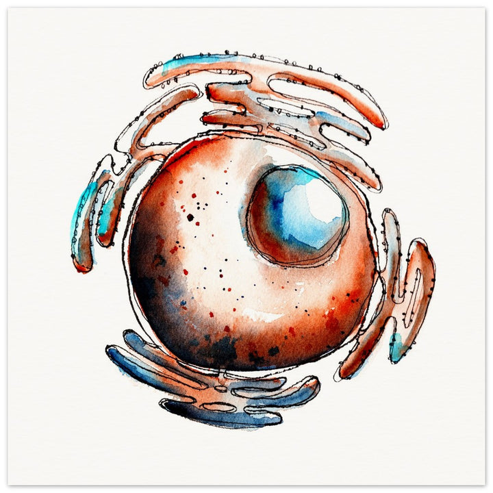 cell nucleus art print by ontogenie