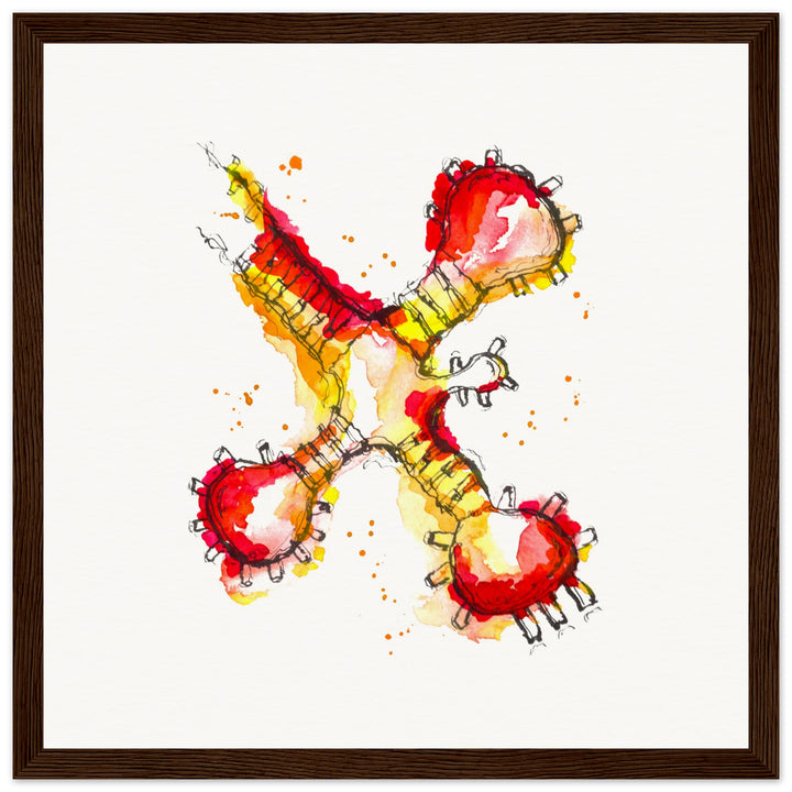 framed print of trna molecule watercolor painting by ontogenie