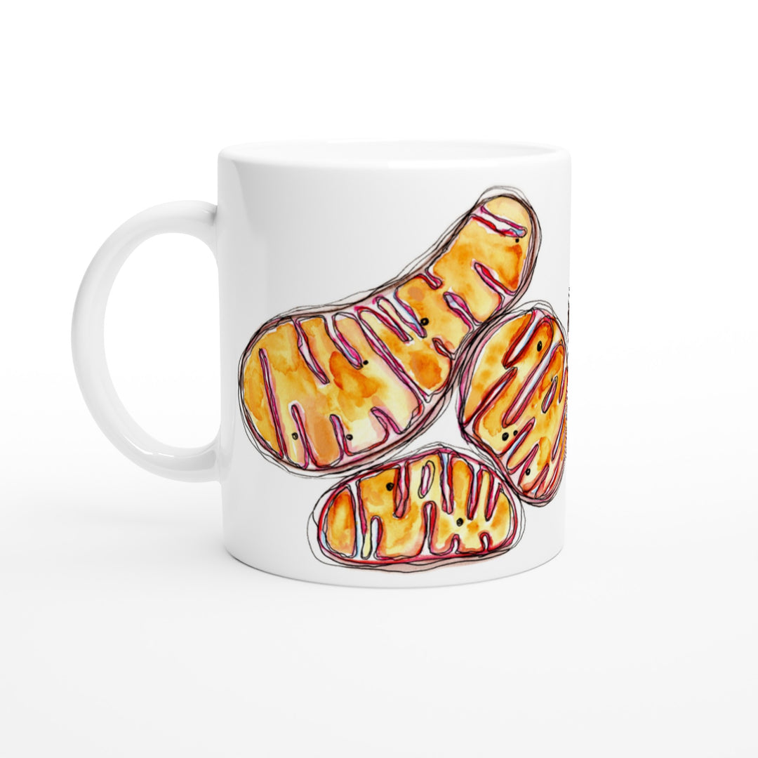 abstract mitochondria painting printed on mug by ontogenie