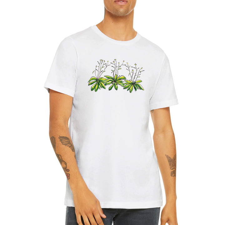 watercolor arabidopsis thaliana design on white tshirt by ontogenie