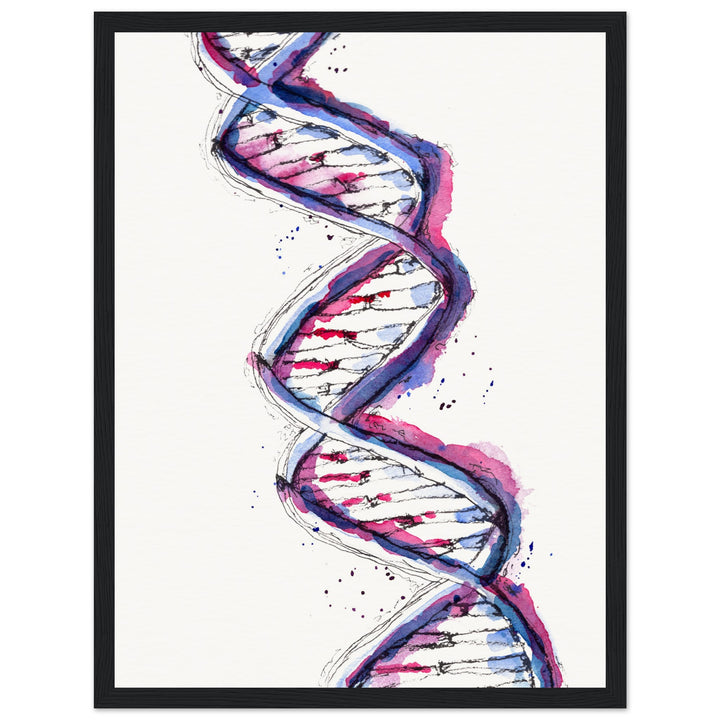 framed print of purple dna watercolor painting by ontogenie