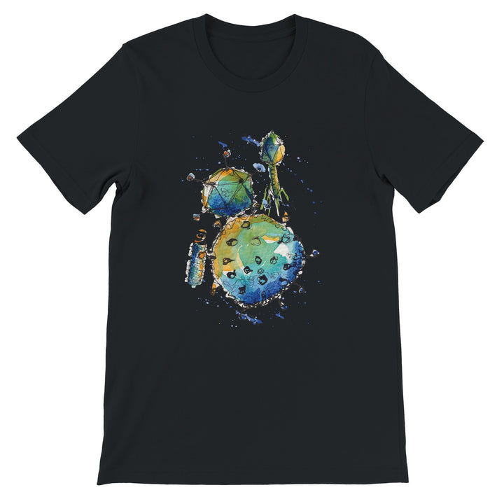 black crew-neck virus t-shirt by ontogenie
