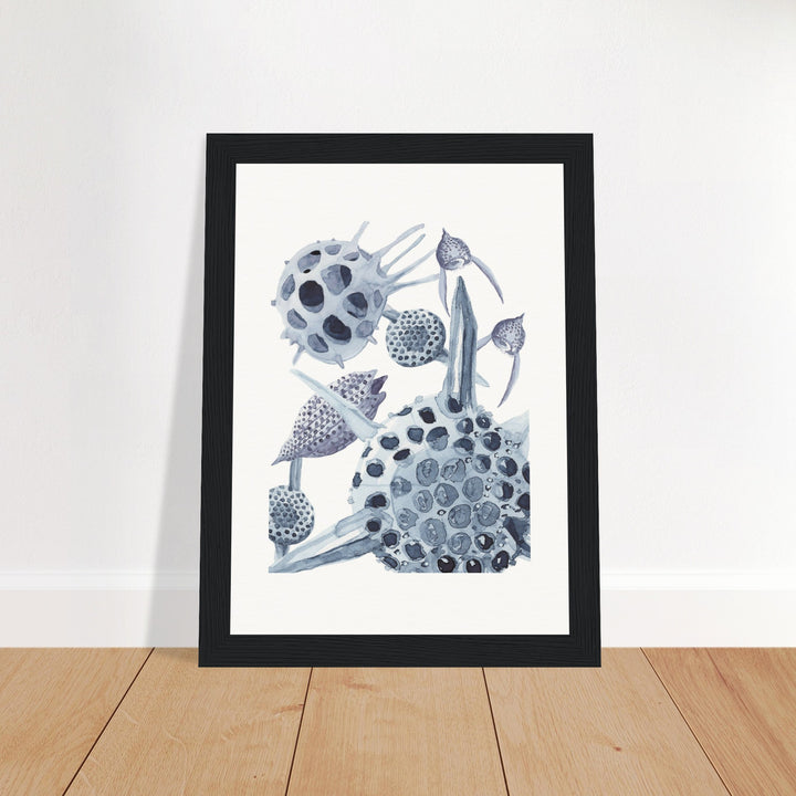 radiolaria watercolor painting framed print by ontogenie