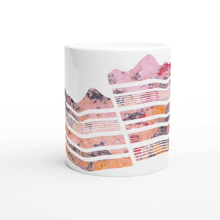 pink geological dip slip fault design on ceramic mug by ontogenie