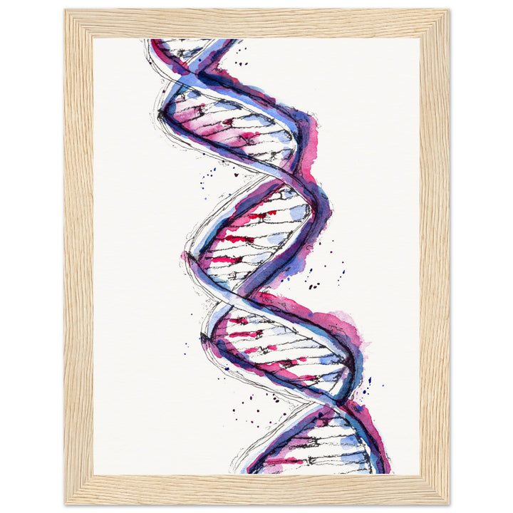 framed print of purple dna watercolor painting by ontogenie