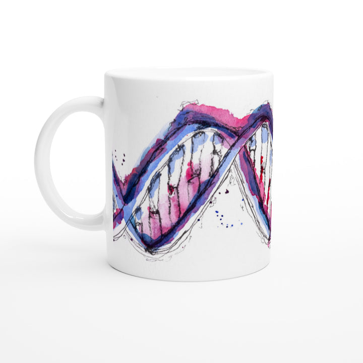 purple abstract dna mug design by ontogenie