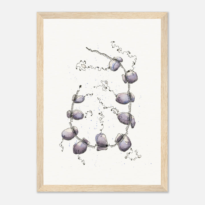 polyribosome abstract watercolor framed print by ontogenie, molecular biology art