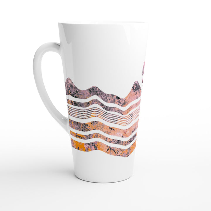 pink geological dip slip fault design on ceramic latte mug by ontogenie
