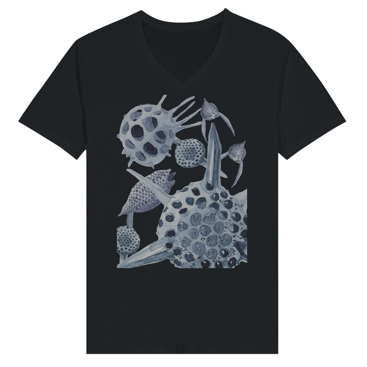 black crew-neck radiolaria t-shirt by ontogenie