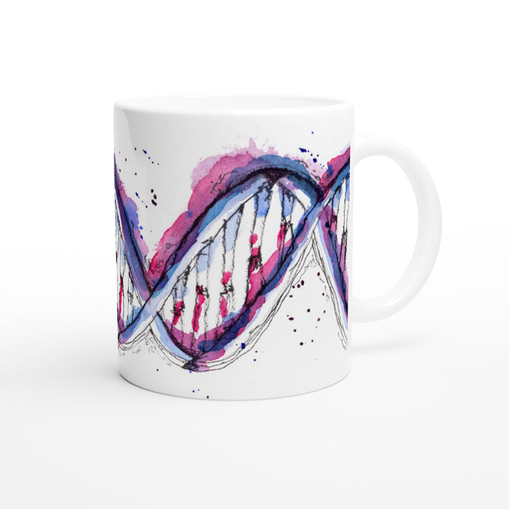 purple abstract dna mug design by ontogenie