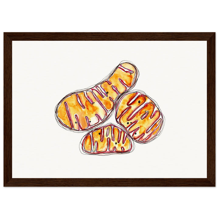 framed print of abstract mitochondria painting by ontogenie