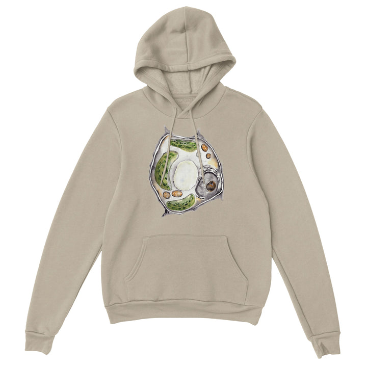 plant cell watercolor design on sand hoodie by ontogenie