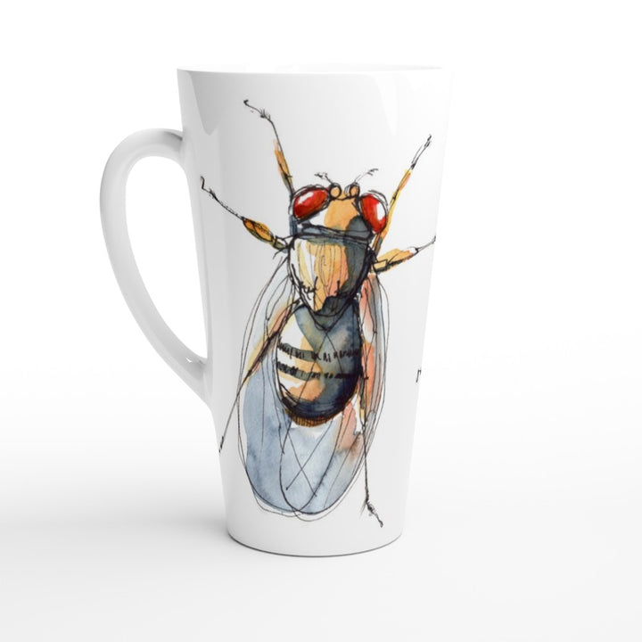 drosophila watercolor painting on lattee mug by ontogenie