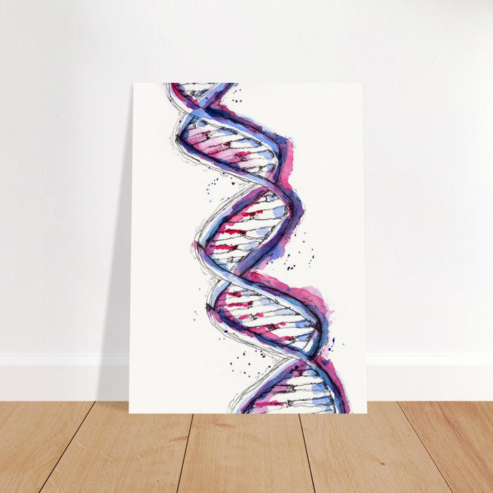 dna in purple art print by ontogenie
