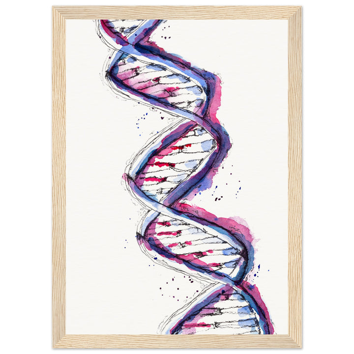 framed print of purple dna watercolor painting by ontogenie