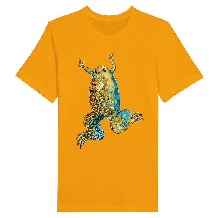 xenopus african clawed frog gold tshirt by ontogenie