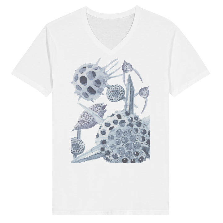 radiolaria white v-neck t-shirt