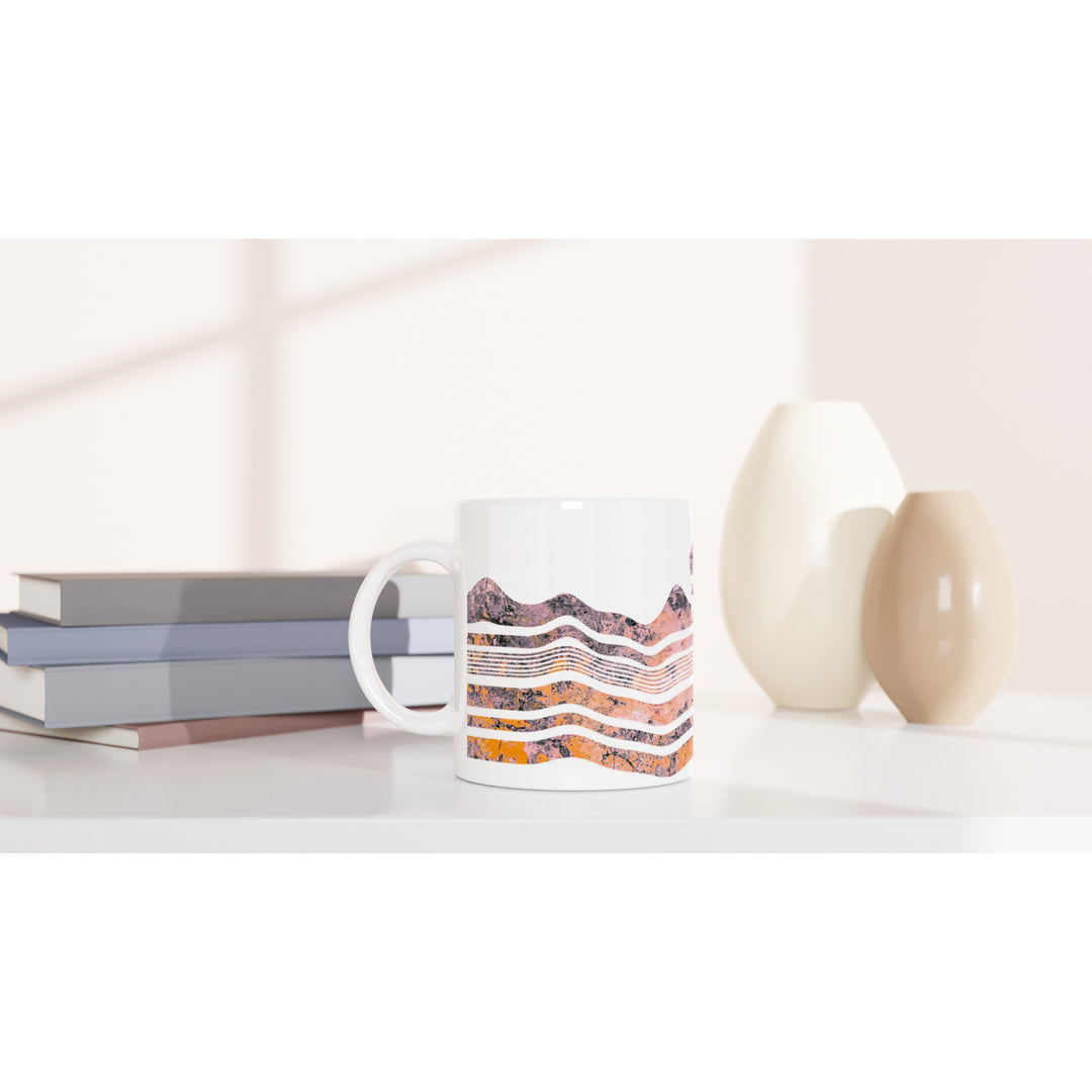 pink geological dip slip fault design on ceramic mug by ontogenie