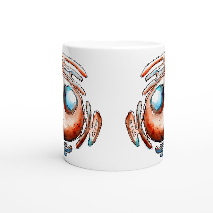 cell nucleus abstract design on white mug