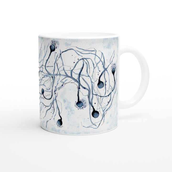 filamentous fungus watercolor painting on ceramic mug by ontogenie