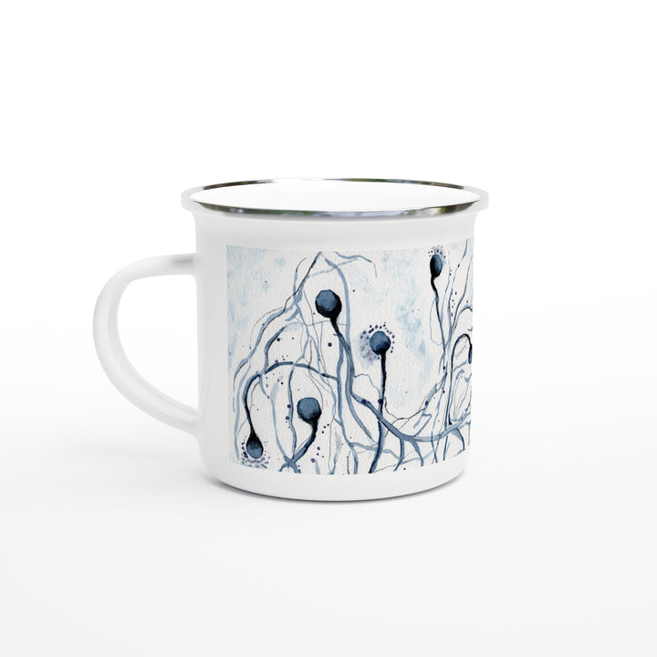 filamentous fungus watercolor painting on enamel mug by ontogenie