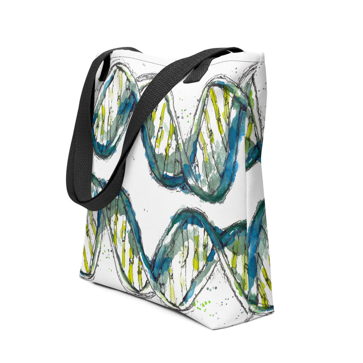 Green DNA tote bag by ontogenie
