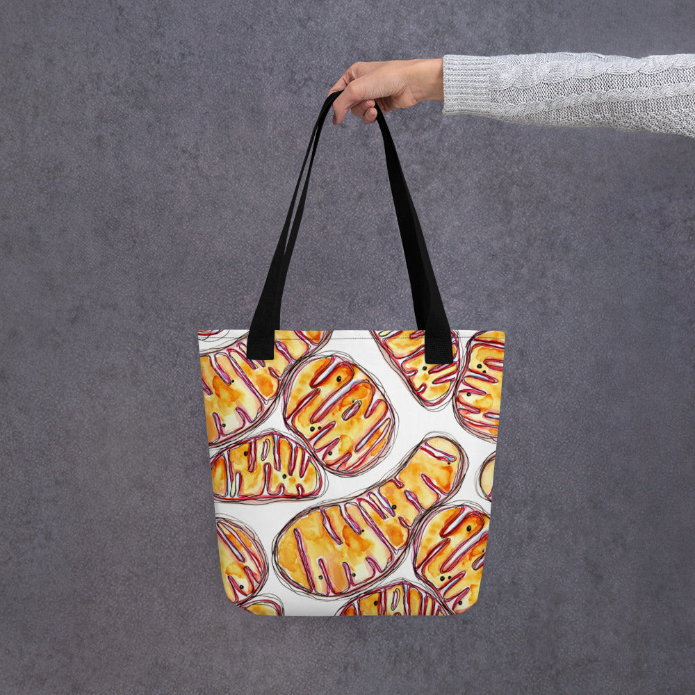 mitochondria tote bag by ontogenie