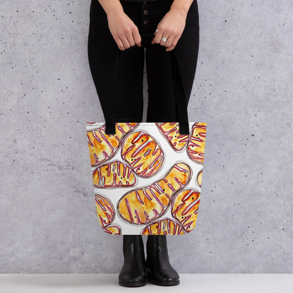 mitochondria tote bag by ontogenie