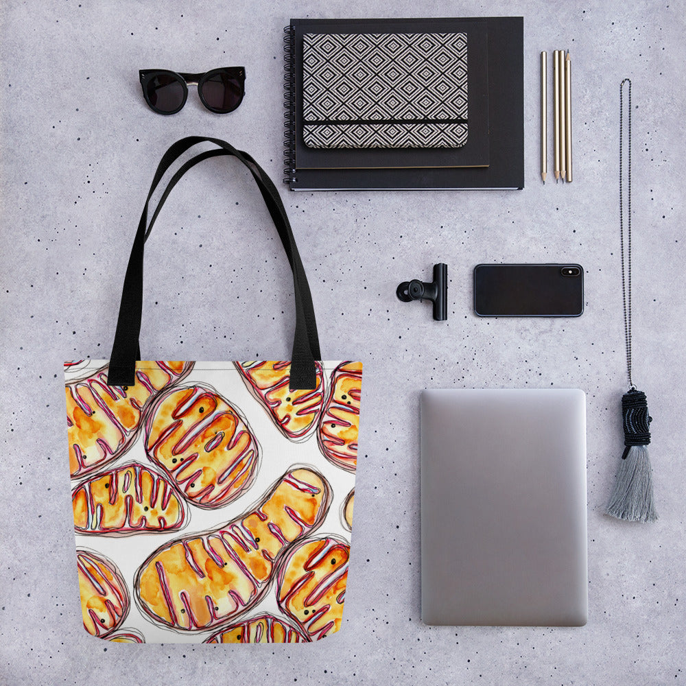 mitochondria tote bag by ontogenie