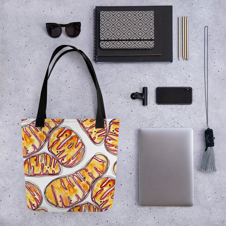 mitochondria tote bag by ontogenie