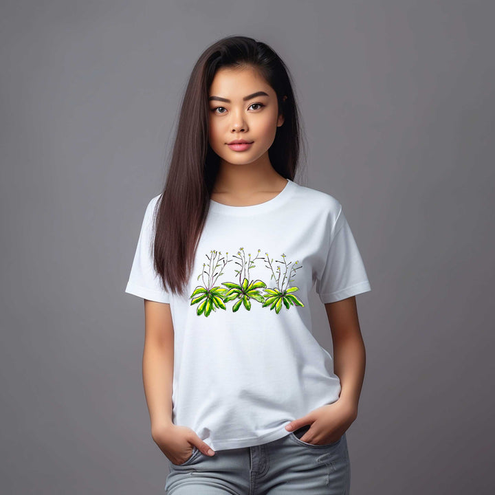 watercolor arabidopsis thaliana design on white tshirt by ontogenie